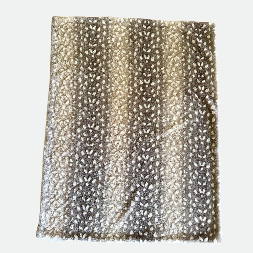 Pottery Barn Kids Fawn Faux-Fur Baby Blanket 30"x40" Woodland Whimsy